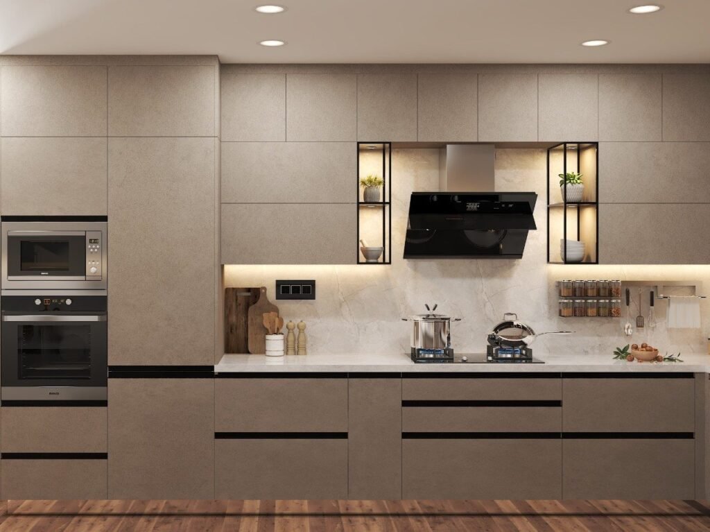 Customized kitchen layout UAE – Amana Interiors and Decorations