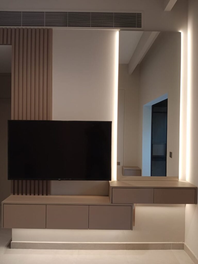 Custom TV unit design UAE – Amana Interiors and Decorations